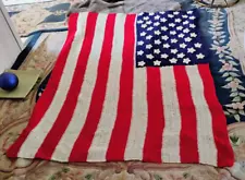 Hand Knit American Flag Blanket Washable Made for Vice President Pence By Garson