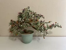 Vintage Chinese Jade & Quartz Bonsai Tree