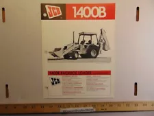 Vintage 1986 JCB 1400B Backhoe Loader Centermount Sales Brochure