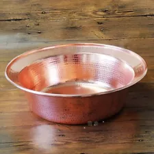 Pure Copper Basin Wide Sided Foot Bath Thick Deep Handmade Gift