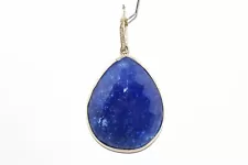 $12,000 58.54CT NATURAL LARGE TANZANITE & DIAMOND STATEMENT DROP PENDANT 14K