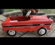 VINTAGE MURRAY SS SUPER SPORTS PEDAL CAR WITH DELUXE GRILLE ORANGE RARE