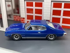 1971 71 Pontiac GTO Blue With Opening Hood 1/64 Limited Edition