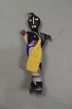 Vintage New Orleans 9" Voodoo Doll with Gris Gris bag, White Pins