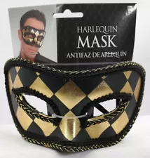 Amscan Harlequin Black/Gold Mask Halloween TF