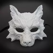 Wolf Animal Masquerade Mask, Men's Masquerade Mask, Halloween White Ball Mask