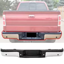 NEW Chrome Rear Steel Bumper Assembly For 2009-2014 Ford F150 W/ Park Assist