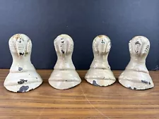 Set of 4 Antique Eagle Claw Cast Iron Victorian Claw Foot Bathtub Feet