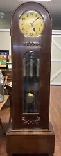 Antique Westminster Art Deco German Long Case Grandfather Clock