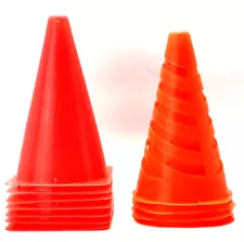 11 Orange Child Size Cones Preschool Soccer Playing Team Sports Plastic 9" Tall