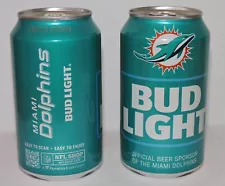 2024 MIAMI DOLPHINS BUD LIGHT LE NFL KICKOFF 12oz BEER CAN BOTTOM OPENED