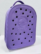 Crocs Mini Backpack Light Purple White Zipper Kids Book Bag Lavender Lilac