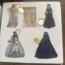 Legendary Costumes of SCARLETT O'HARA Set of 4 Ornaments Gone With The Wind 2002