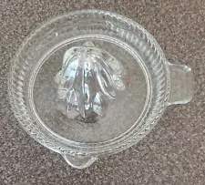 Vintage ~ Citrus Juicer ~ 5" Dia. Clear Glass ~ Reamer ~ Juicer ~ Handle & Spout