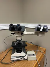 Olympus BH-2 BHTU Microscope, Dual Viewing, 3 Objectives: 10x, 50x, 100x