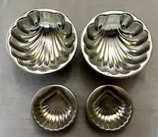 Scallop Shell Shaped Metal Molds Lot of 4 for Soap Candy Crafts 4 in and 2.5 in