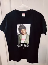 Supreme Nasty Nas T-Shirt Photo Box Logo Tee Black Youth Size Large