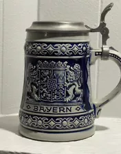 German Pewter-Lidded Bayern Beer Stein