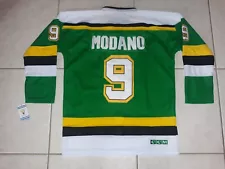 MIKE MODANO MINNESOTA NORTH STARS CCM VINTAGE HOCKEY THROWBACK JERSEY. LG. NWT.