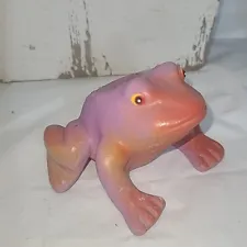 TILLANDSIA air plant planter Small pink with orange Ceramic frog figurine