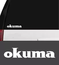 OKuma Fishing Vinyl Decal Sticker Rod Reel Boat Window Cooler 5.5 Inch White