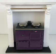 Rare Hearth & Home miniature AGA with stove surround 12th scale. Handmade in UK