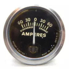 Vtg Window SW Gauge 60 Amp Amperes In Dash 2-1/6" Chrome Made in USA 4015-5-18