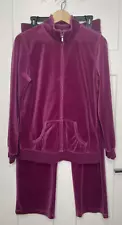 Made for Life fuchsia pink velvet pants jacket Jogging Tracksuit Lounge Small