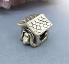 Pandora ALE 925 Sterling Silver Dog House Puppy Red Heart Charm