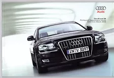 Audi A8 & S8 2008 UK Market Sales Brochure 2.8 3.2 4.2 FSi W12 3.0 4.2 TDi