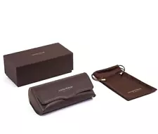 OLIVER PEOPLES GLASSES CASE BROWN , WITH CLEANING CLOTH NEW WITH BOX