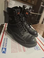 Harley Davidson Black Steel Toe Leather Boots US 10