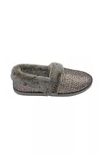 Skechers Plush Faux-Fur Metallic Slippers Cozy Campfire Rose Gold