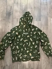 Supreme Box Logo Hooded Sweatshirt (FW21) Olive Russian Camo (Worn)