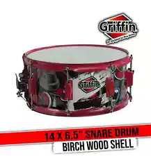 Snare Drum by GRIFFIN | Birch Wood Shell 14x6.5 with Custom Graphic