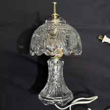 Crystal Glass Boudoir Cut Bed Side Night Light Table Lamp 11" Vintage Lamp