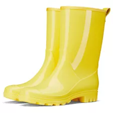 HISEA Women Fashion Rain Boots Mid-Calf Non-Slip Wellies Waterproof Garden Shoes