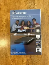 Brookstone Pocket Projector Slim DLP Texas Instruments For Movies Videos Games