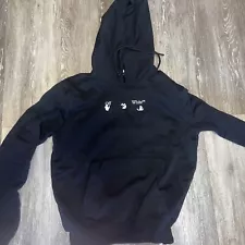 Off White Bolt Arrow Hoodie, Main Label Size Small Black And Green