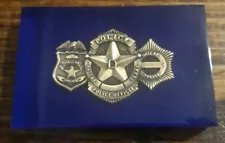 Dallas Police Department Police Officer VTG DPD Badge Lucite Paperweight