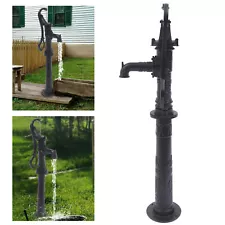 26ft Retro Hand Crank Water Pump Boost Well Pump Raised Base Fountain Cast Iron