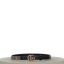 GUCCI 360$ Thin GG Marmont Belt - GG Monogram Print Canvas Double G Brass Buckle