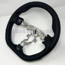 REVESOL Gray STITCH FLAT LEATHER Steering Wheel for 2009-2022 NISSAN 370Z NISMO