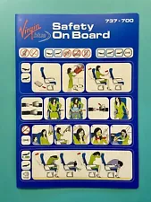 VIRGIN BLUE AUSTRALIA SAFETY CARD —737-700 V3