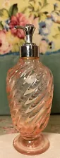 Simply Shabby Chic Pink Swirl Glass Bath Vanity SOAP DISPENSER Rachel Ashwell