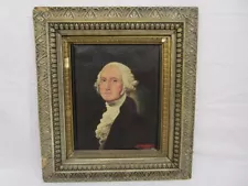 Framed George Washington Original Oil Painting Portrait Dated 1911 by J.T. Tudor