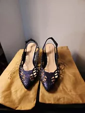 Lady Couture Ester Shimmer Embellished Pointy Dressy Slingbacks Size 39 No Box