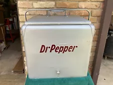 Vintage 1950's Metal Dr. Pepper Ice Chest Cooler.