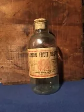 Candy Bros. Advertising Glass Jar. St. Louis, Mo. Has Label. Lemon Fruit Drops.