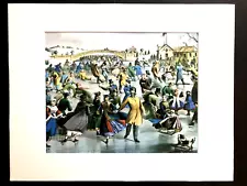 Currier & Ives "Central-Park, Winter-The Skating Pond" 11 x 14 Matted Print-1862